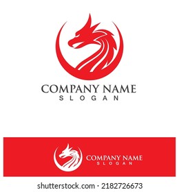 Dragon vector icon illustration design logo template