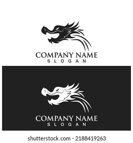 Dragon vector icon illustration design logo template