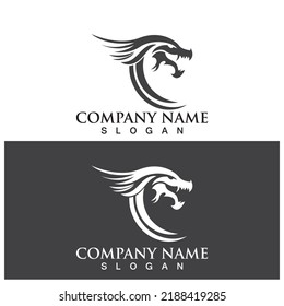 Dragon vector icon illustration design logo template