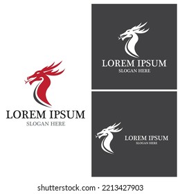 Dragon vector icon illustration design logo template