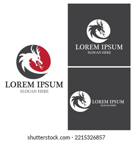 Dragon vector icon illustration design logo template