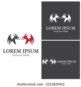 Dragon vector icon illustration design logo template