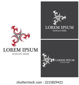 Dragon vector icon illustration design logo template