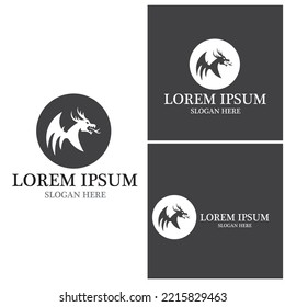 Dragon vector icon illustration design logo template