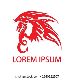 Dragon vector icon illustration design logo template
