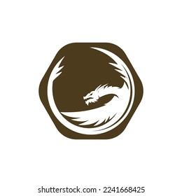 Dragon vector icon illustration design logo template