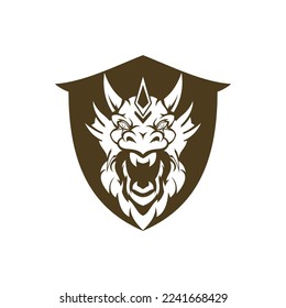 Dragon vector icon illustration design logo template