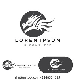Dragon vector icon illustration design logo template