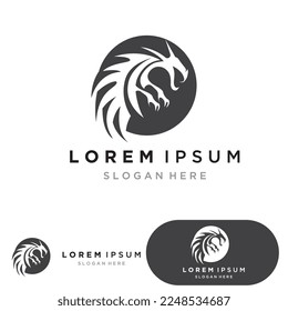 Dragon vector icon illustration design logo template