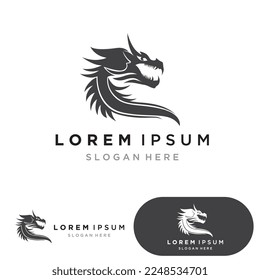 Dragon vector icon illustration design logo template
