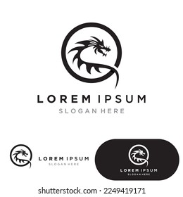 Dragon vector icon illustration design logo template