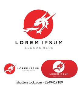 Dragon vector icon illustration design logo template