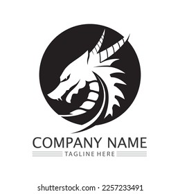 Dragon vector icon illustration design logo template