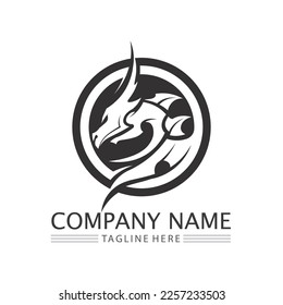 Dragon vector icon illustration design logo template