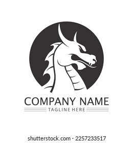 Dragon vector icon illustration design logo template