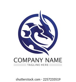 Dragon vector icon illustration design logo template
