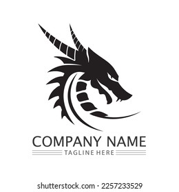 Dragon vector icon illustration design logo template