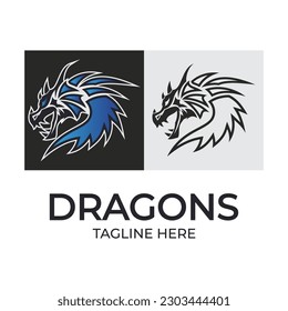 Dragon vector icon illustration design logo template