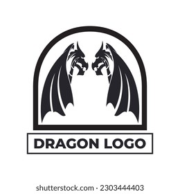 Dragon vector icon illustration design logo template