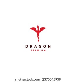 Dragon vector icon illustration design logo template.