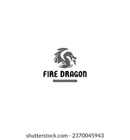 Dragon vector icon illustration design logo template.