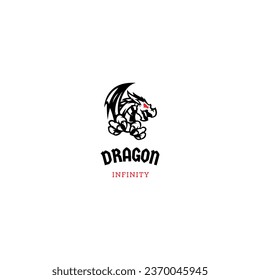 Dragon vector icon illustration design logo template.