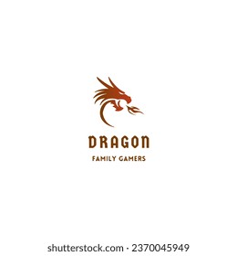 Dragon vector icon illustration design logo template.