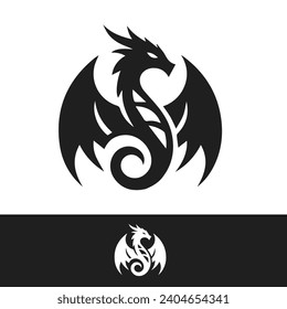 Dragon vector icon illustration design logo template