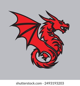 Dragon vector icon illustration design logo template