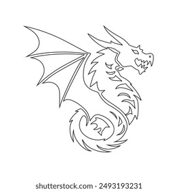 Dragon vector icon illustration design logo template