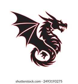 Dragon vector icon illustration design logo template