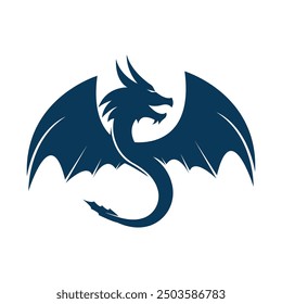 Plantilla de logotipo de diseño de ilustración de icono de Vector de dragón
