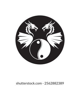 Dragon vector icon illustration design logo template