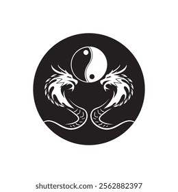 Dragon vector icon illustration design logo template