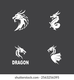 Dragon vector icon illustration design logo template