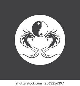Dragon vector icon illustration design logo template