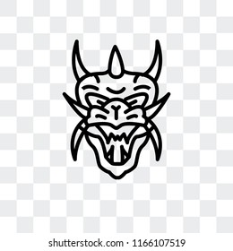 Dragon vector icon isolated on transparent background, Dragon logo concept