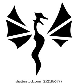 Dragon Vector Icon. Dragon Silhouette. Dragon Zodiac.