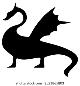 Dragon Vector Icon. Dragon Silhouette. Dragon Zodiac.