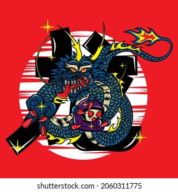 Dragon vector illustration artwork for t-shirts