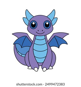 Dragon  Vector Illustration - Cartoon, Clipart and Line Art Design