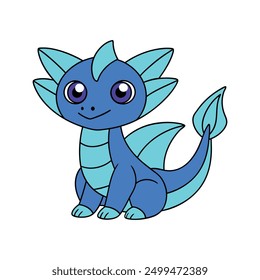 Dragon  Vector Illustration - Cartoon, Clipart and Line Art Design