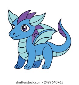 Dragon  Vector Illustration - Cartoon, Clipart and Line Art Design