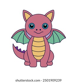 Dragon  Vector Illustration - Cartoon, Clipart and Line Art Design