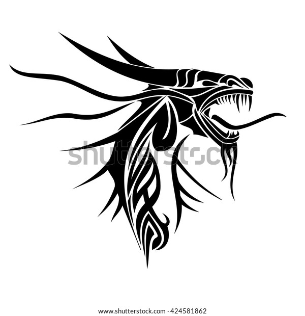 Dragon Vector Illustration Celtic Chinese Motifs Stock Vector (Royalty ...