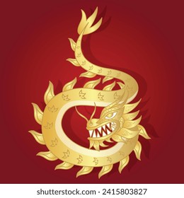 diseño de ilustración de vector dragón para el año nuevo chino