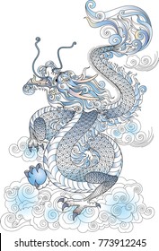 Dragon vector illustration design for poster, wall decoration, t-shirt and tattoo.