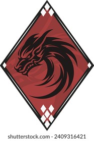 Dragon vector illustration, emblem, logo, card, sticker
