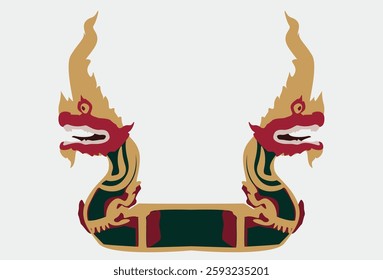 Dragon vector illustration. Two heads.