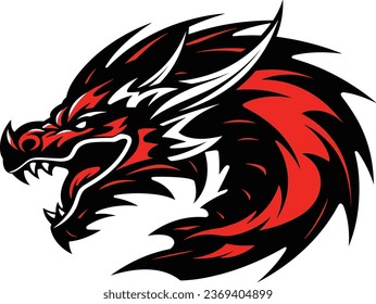dragon vector illustration for wall art, sticker and tattoo